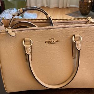 Coach Tan Sachel bag with cross body strap